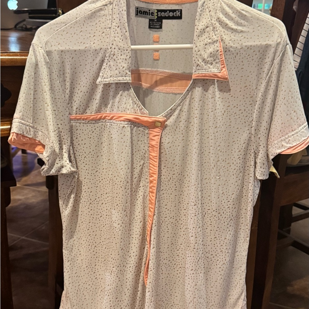 Jamie Sadock White and Peach Speckled Top